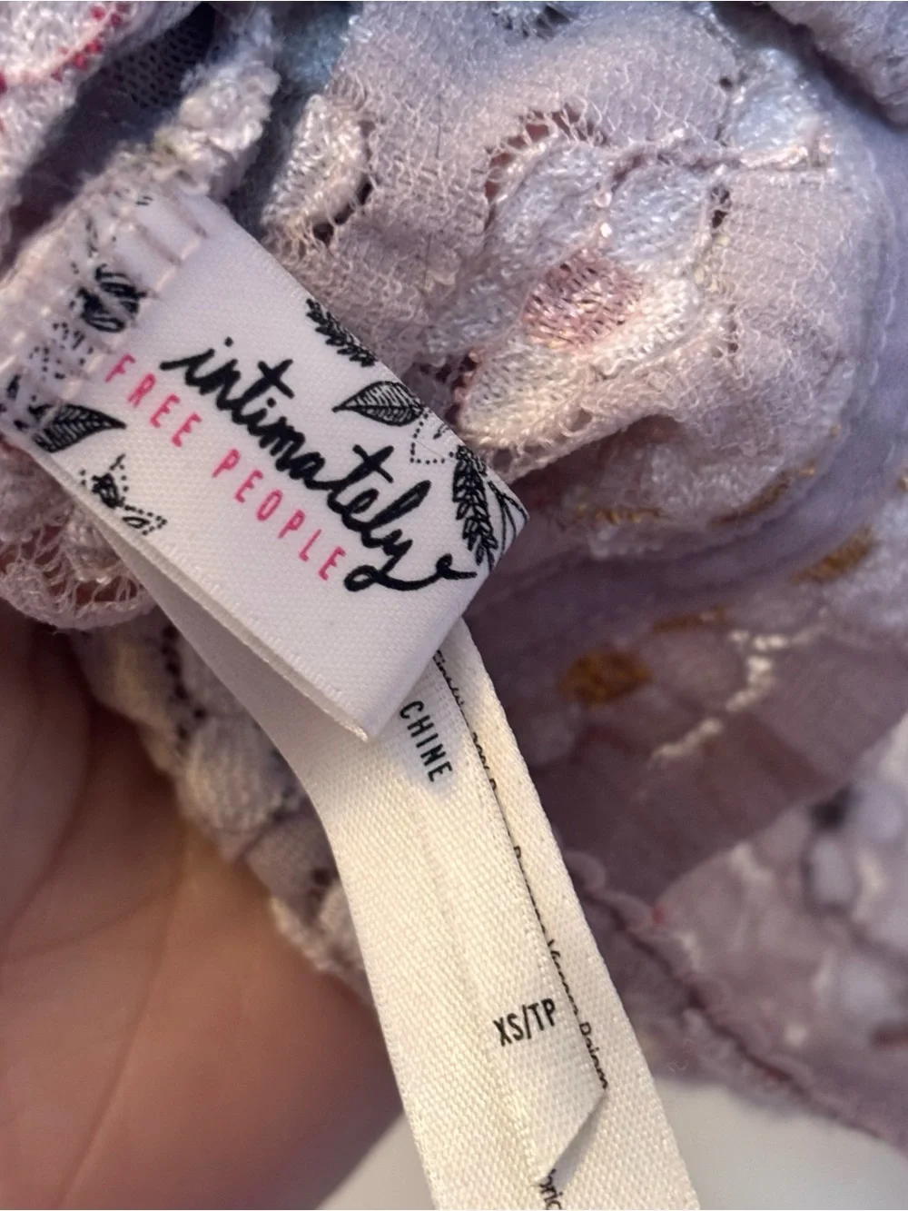 Free People Dusty Mauve Floral Embroidered Bralette
